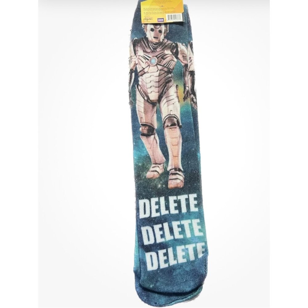 Doctor Who Cyberman Delete Print Socks Size 9-11